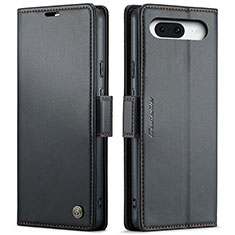 Leather Case Stands Flip Cover Holder C03S for Google Pixel 8a 5G Black