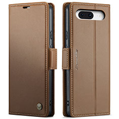 Leather Case Stands Flip Cover Holder C03S for Google Pixel 8a 5G Brown