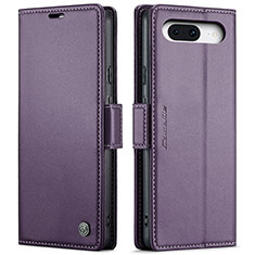 Leather Case Stands Flip Cover Holder C03S for Google Pixel 8a 5G Purple