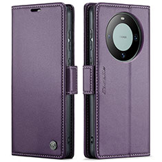 Leather Case Stands Flip Cover Holder C03S for Huawei Mate 60 Pro+ Plus Purple