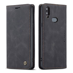 Leather Case Stands Flip Cover Holder C03S for Samsung Galaxy A10s Black