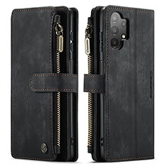 Leather Case Stands Flip Cover Holder C03S for Samsung Galaxy A13 4G Black