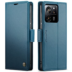 Leather Case Stands Flip Cover Holder C03S for Xiaomi Mi 13T 5G Blue