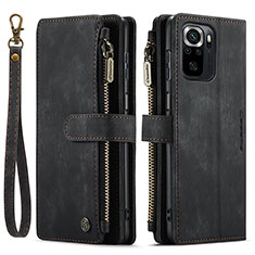 Leather Case Stands Flip Cover Holder C03S for Xiaomi Redmi Note 11 SE India 4G Black