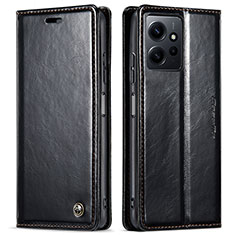 Leather Case Stands Flip Cover Holder C03S for Xiaomi Redmi Note 12 4G Black