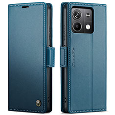 Leather Case Stands Flip Cover Holder C03S for Xiaomi Redmi Note 13 5G Blue