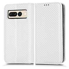 Leather Case Stands Flip Cover Holder C03X for Google Pixel 7 Pro 5G White