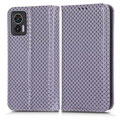 Leather Case Stands Flip Cover Holder C03X for Motorola Moto Edge 30 Neo 5G Purple