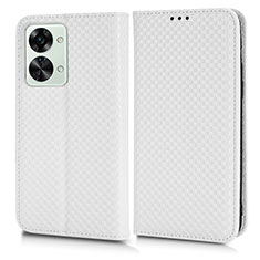 Leather Case Stands Flip Cover Holder C03X for OnePlus Nord 2T 5G White