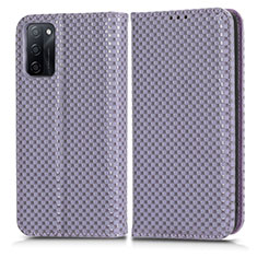 Leather Case Stands Flip Cover Holder C03X for Oppo A55S 5G Purple