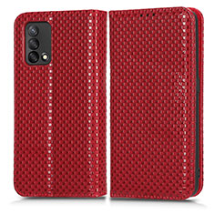 Leather Case Stands Flip Cover Holder C03X for Oppo A95 4G Red