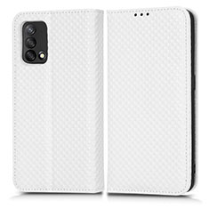 Leather Case Stands Flip Cover Holder C03X for Oppo A95 4G White