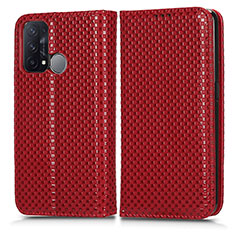 Leather Case Stands Flip Cover Holder C03X for Oppo Reno5 A Red