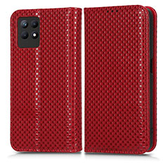 Leather Case Stands Flip Cover Holder C03X for Realme 8i Red