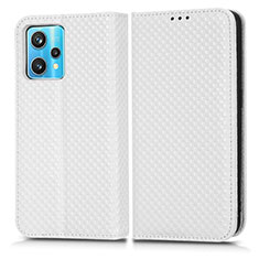 Leather Case Stands Flip Cover Holder C03X for Realme 9 4G White