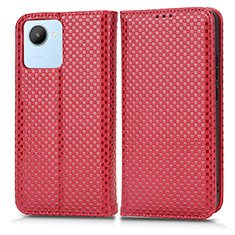 Leather Case Stands Flip Cover Holder C03X for Realme C30 Red