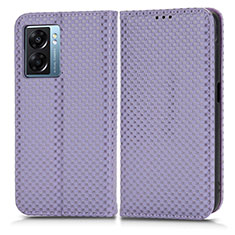 Leather Case Stands Flip Cover Holder C03X for Realme Q5i 5G Purple