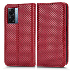 Leather Case Stands Flip Cover Holder C03X for Realme Q5i 5G Red