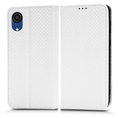 Leather Case Stands Flip Cover Holder C03X for Samsung Galaxy A03 Core White