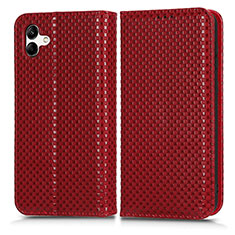 Leather Case Stands Flip Cover Holder C03X for Samsung Galaxy A04 4G Red