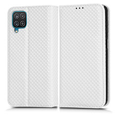 Leather Case Stands Flip Cover Holder C03X for Samsung Galaxy A12 5G White