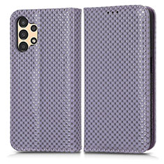 Leather Case Stands Flip Cover Holder C03X for Samsung Galaxy A13 4G Purple