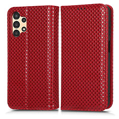 Leather Case Stands Flip Cover Holder C03X for Samsung Galaxy A13 4G Red