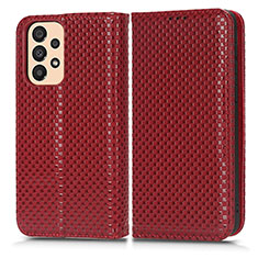 Leather Case Stands Flip Cover Holder C03X for Samsung Galaxy A23 4G Red