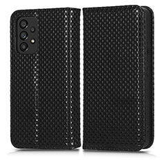 Leather Case Stands Flip Cover Holder C03X for Samsung Galaxy A53 5G Black