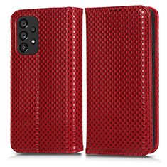 Leather Case Stands Flip Cover Holder C03X for Samsung Galaxy A53 5G Red