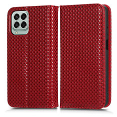 Leather Case Stands Flip Cover Holder C03X for Samsung Galaxy M33 5G Red