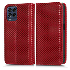 Leather Case Stands Flip Cover Holder C03X for Samsung Galaxy M53 5G Red