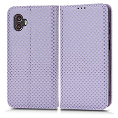 Leather Case Stands Flip Cover Holder C03X for Samsung Galaxy XCover 6 Pro 5G Purple