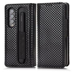 Leather Case Stands Flip Cover Holder C03X for Samsung Galaxy Z Fold4 5G Black