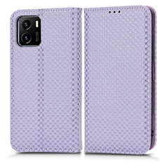 Leather Case Stands Flip Cover Holder C03X for Vivo iQOO U5x Purple