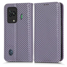 Leather Case Stands Flip Cover Holder C03X for Xiaomi Black Shark 5 5G Purple