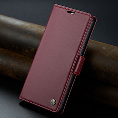 Leather Case Stands Flip Cover Holder C04S for Google Pixel 8a 5G Red