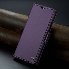 Leather Case Stands Flip Cover Holder C04S for Oppo A78 4G Purple