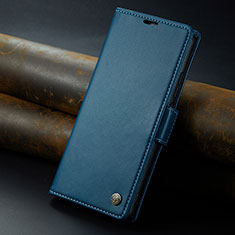 Leather Case Stands Flip Cover Holder C04S for Oppo Reno10 5G Blue