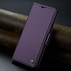 Leather Case Stands Flip Cover Holder C04S for Oppo Reno10 Pro 5G Purple
