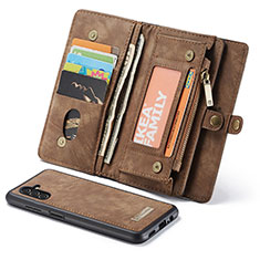 Leather Case Stands Flip Cover Holder C04S for Samsung Galaxy A13 5G Brown