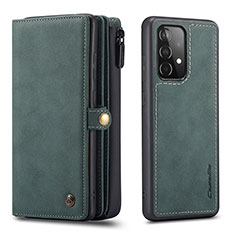 Leather Case Stands Flip Cover Holder C04S for Samsung Galaxy A52 4G Green