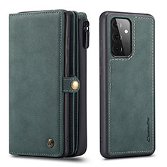 Leather Case Stands Flip Cover Holder C04S for Samsung Galaxy A72 4G Green