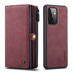 Leather Case Stands Flip Cover Holder C04S for Samsung Galaxy A72 4G Red