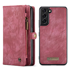 Leather Case Stands Flip Cover Holder C04S for Samsung Galaxy S24 5G Red