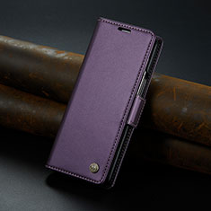 Leather Case Stands Flip Cover Holder C04S for Samsung Galaxy Z Fold5 5G Purple