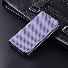 Leather Case Stands Flip Cover Holder C04X for Huawei Honor X9 5G Purple