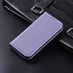 Leather Case Stands Flip Cover Holder C04X for Xiaomi POCO C3 Purple