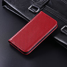 Leather Case Stands Flip Cover Holder C04X for Xiaomi POCO C31 Red