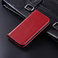 Leather Case Stands Flip Cover Holder C04X for Xiaomi POCO M3 Pro 5G Red